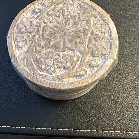 NWT Thirstystone Natural Floral Wooden Coaster - Picture 5 of 5